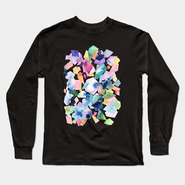 Crystals and Gems Watercolor Long Sleeve T-Shirt by ninoladesign